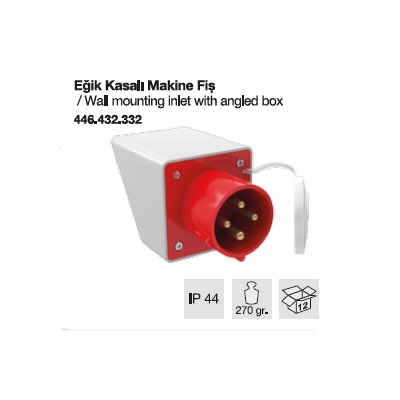 TRİFAZE CEE NORM MAKİNE FİŞİ EĞİK KASALI-32A