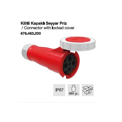 TRİFAZE CEE NORM KİLİTLİ SEYYAR PRİZ-63A