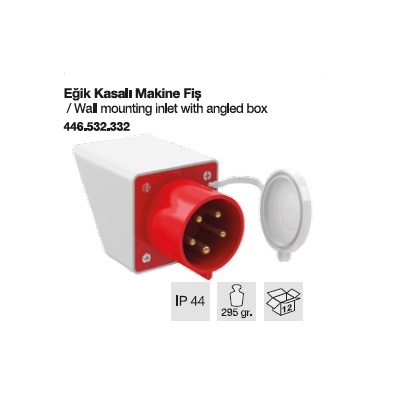 TRİFAZE CEE NORM MAKİNE FİŞİ EĞİK KASALI-32A