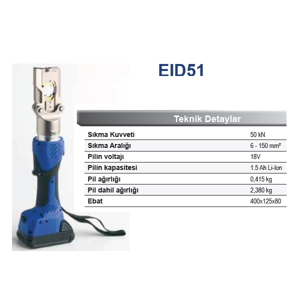 6 - 150 mm² HİDROLİK PABUÇ SIKMA PENSESİ
