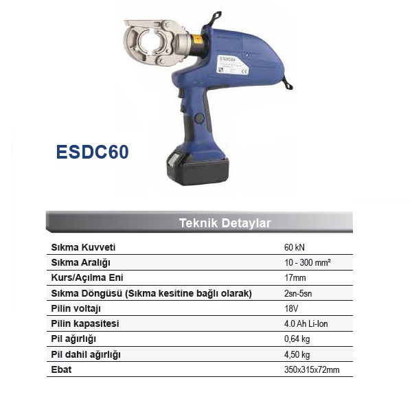 10 - 300 mm² HİDROLİK PABUÇ SIKMA PENSESİ