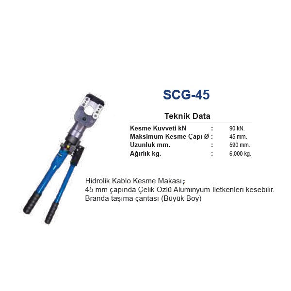 SCG-45 45 mm HİDROLİK KABLO KESME MAKASI