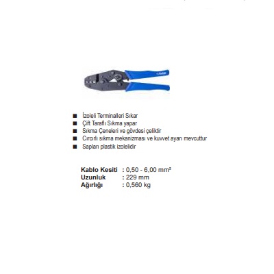 YYT-7 0,50-6,00 mm2 TERMİNAL SIKMA PENSESİ