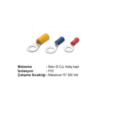 YK-401 0.50-1 İZOLELİ KABLO UCU (PVC)