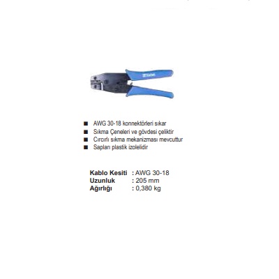 HD-11011 AWG 30-18 KONNEKTÖR SIKMA PENSESİ