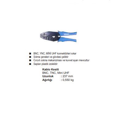 RG-9600 BNC,TNC,MİNİ UHF KONNEKTÖR SIKMA PENSESİ