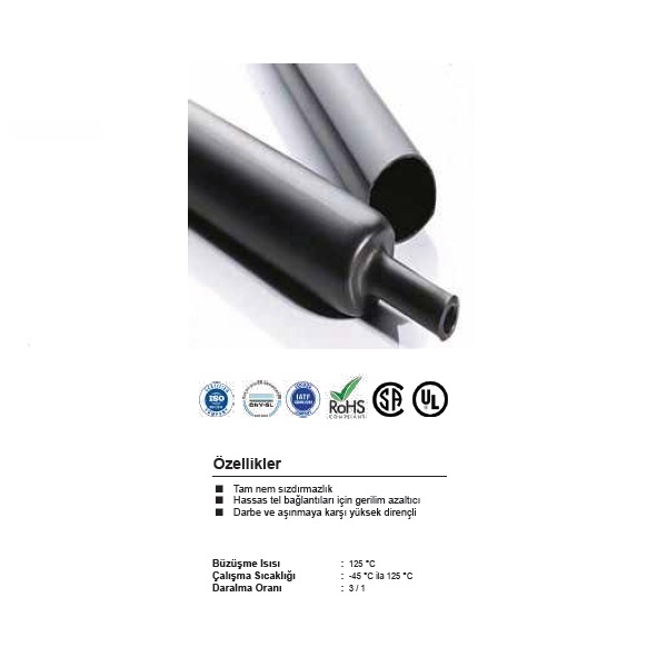 55/16 mm İÇİ YAPIŞKANLI MAKARON 3/1 - SİYAH