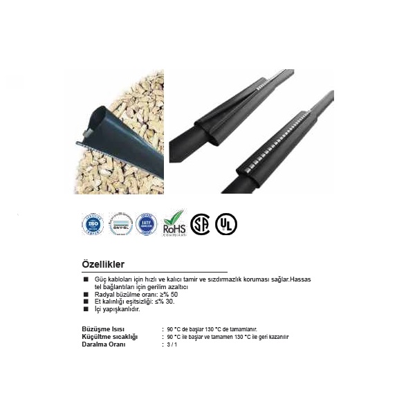 160/50 mm FERMUARLI MAKARON 3/1 - SİYAH