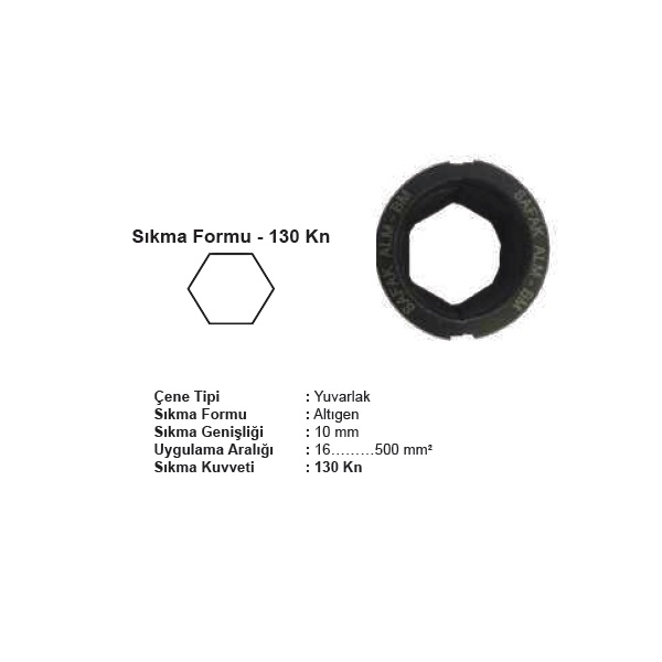 ŞAFAK YUVARLAK 130 kN ÇENE TAKIMI (BİMETAL) 185-240mm2