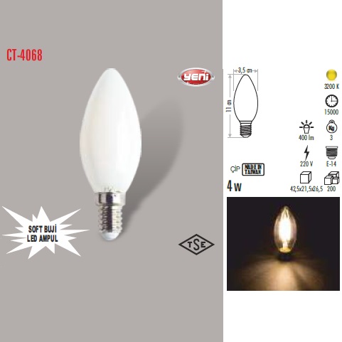 4W SOFT BUJI LED AMPUL