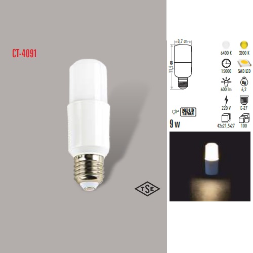 9W E27 LED BUJİ AMPUL