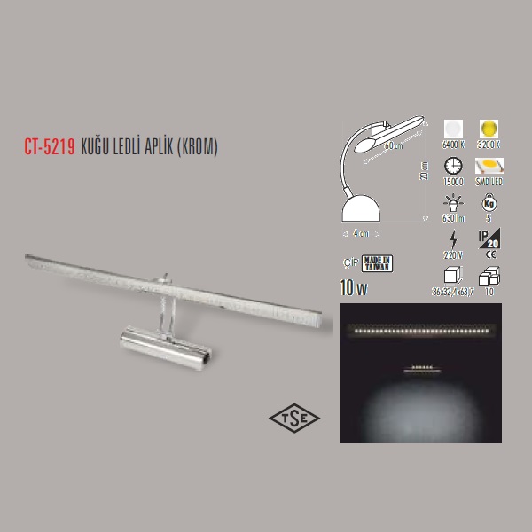 10W KUĞU LEDLİ APLİK (KROM)