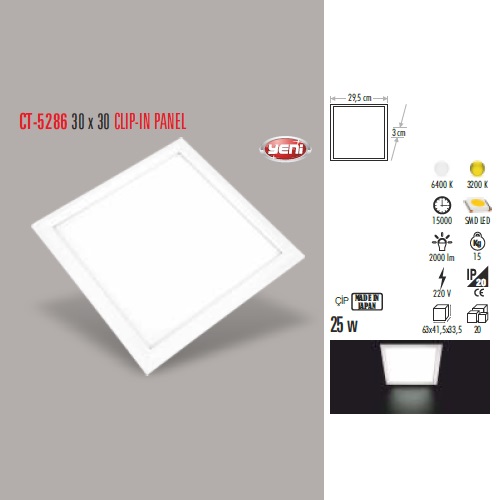 25W 30 x 30 CLIP-IN PANEL