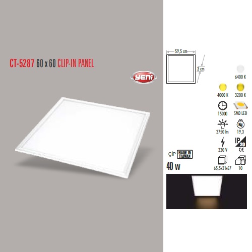 40W 60 x 60 CLIP-IN PANEL