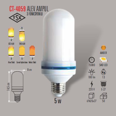 5W E27 3 FONKSİYONLU ALEV AMPUL