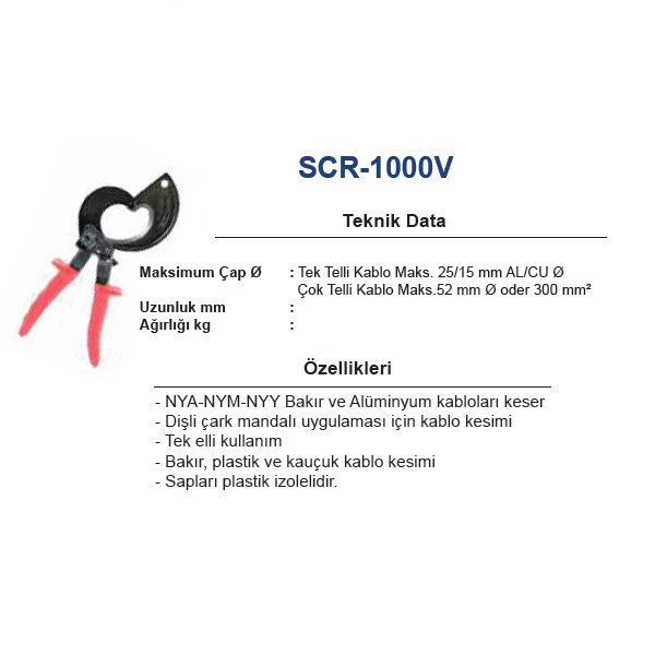 SCR-1000V KABLO KESME MAKASI