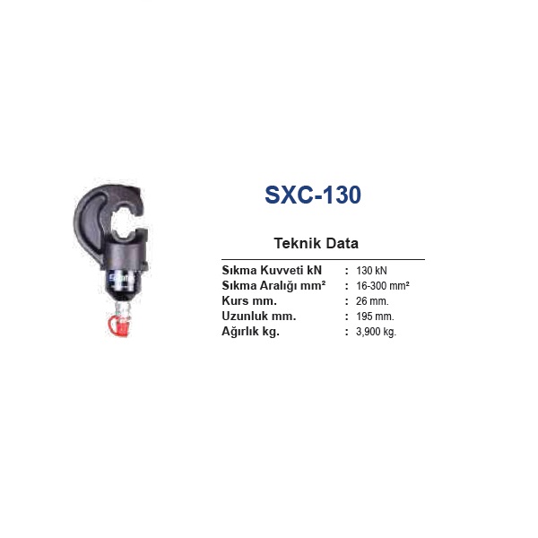 SXC-130 16-300 mm2 HİDROLİK PABUÇ SIKMA BAŞLIĞI