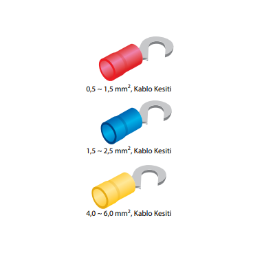 0,5-1,5 mm2 5,3 ÇENGEL İZOLELİ KABLO UCU