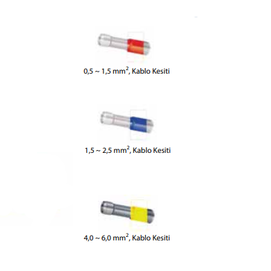1,5-2,5 mm2 9,0 FULL İZOLELİ KURŞUN DİŞİ KABLO UCU