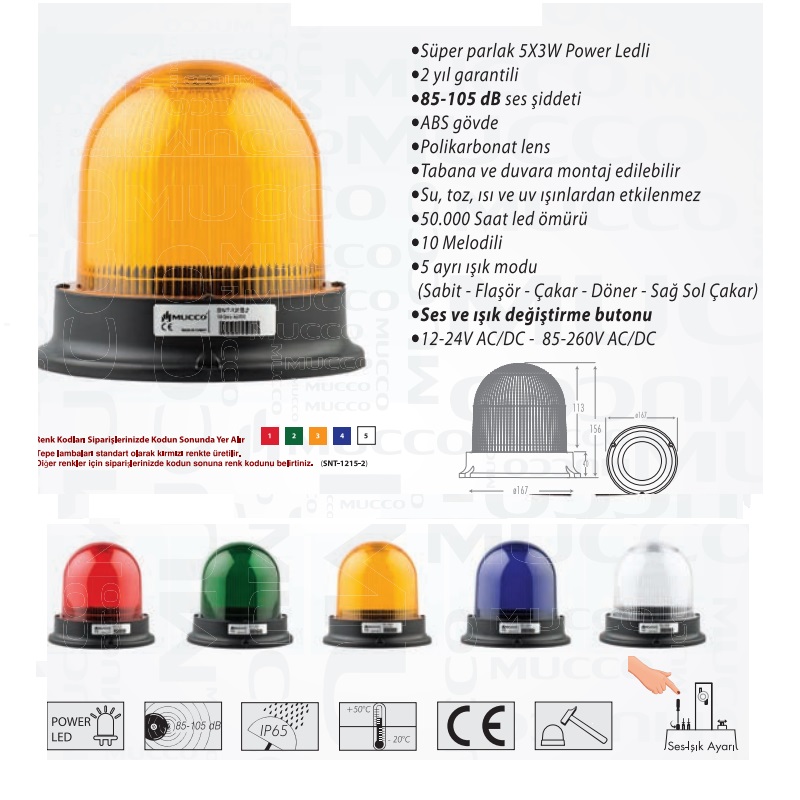5 MOD TEPE LAMBASI 12-24V AC/DC
