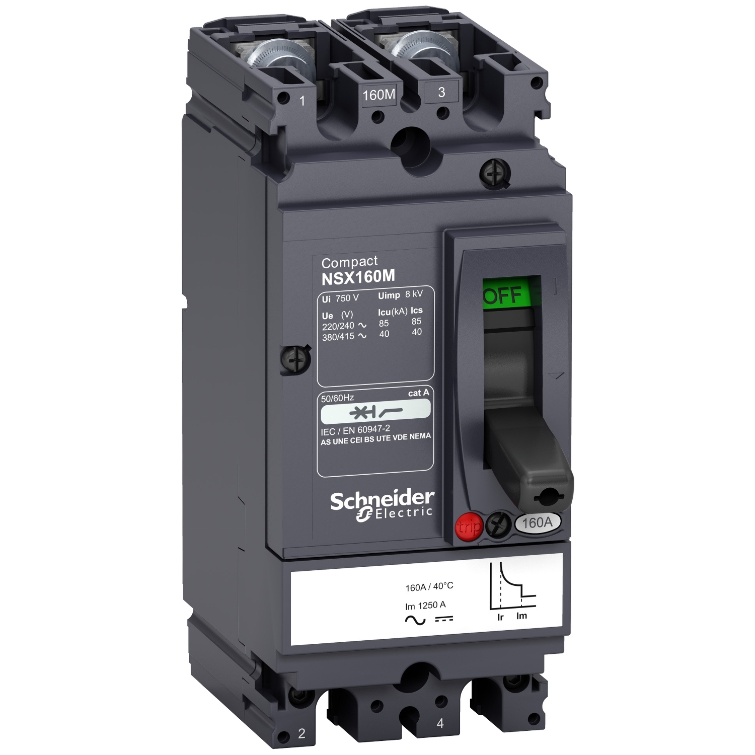 DC Devre Kesici NSX160M 125A 2P 85KA AC/DC PTCCB