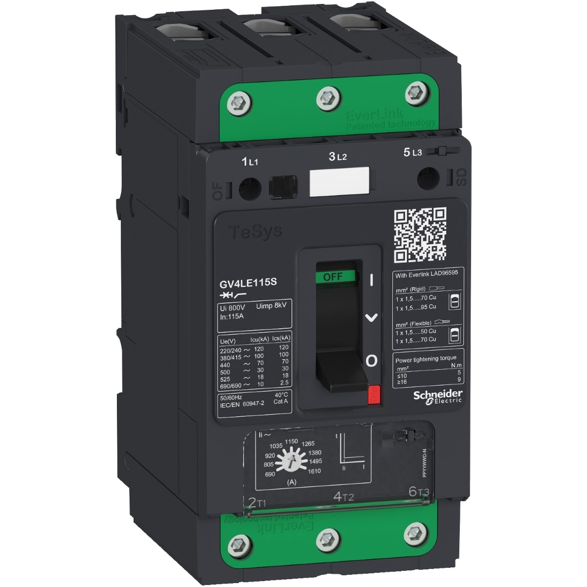 Motor Breaker GV4LE Mag 115A 50kA Elink PTCTR