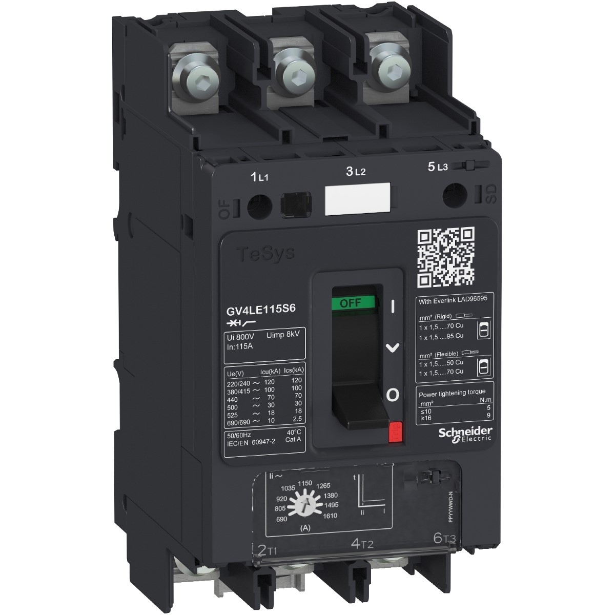 Motor Breaker GV4LE Mag 2A 50kA lug PTCTR
