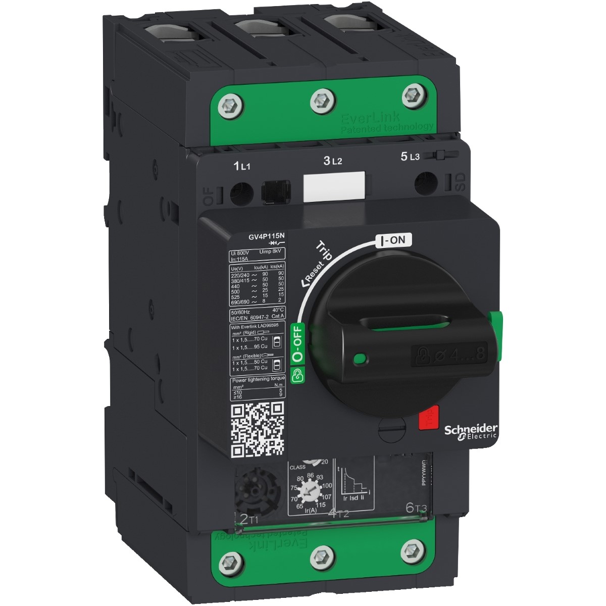MotBreak GV4P Therm/Mag 115A 25kA Elink PTCTR
