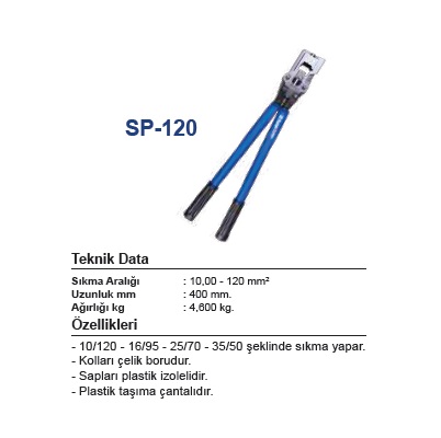 SP-120 10,00-120,00 mm2 SKP SIKMA PENSESİ (ÇENELER DAHİL)