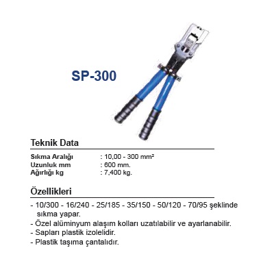 SP-300 10-300 mm2 SKP SIKMA PENSESİ (ÇENELER DAHİL)
