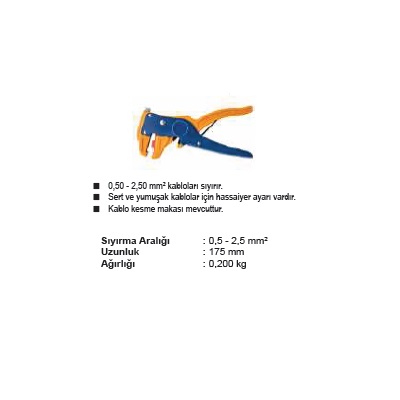 YY-78-318 0,50-2,5 mm2 KABLO SIYIRMA PENSESİ