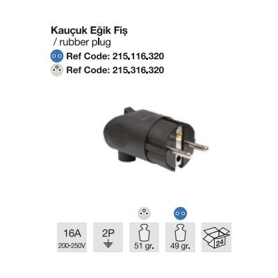 MONOFAZE KAUÇUK EĞİK FİŞ