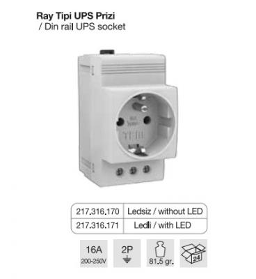 RAY TİPİ UPS PRİZİ LEDLİ