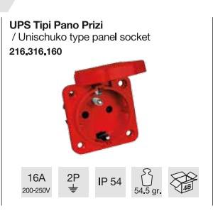 MONOFAZE SCHUKO TİP UPS PANO PRİZ - ÇİFT GİRİŞLİ
