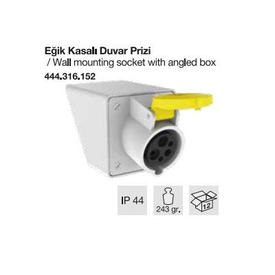 MONOFAZE CEE NORM DUVAR PRİZİ EĞİK KASALI-110V