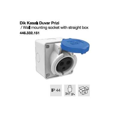 MONOFAZE CEE NORM DUVAR PRİZİ DİK KASALI-32A