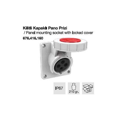 TRİFAZE CEE NORM KİLİTLİ KAPAKLI PANO PRİZ-16A