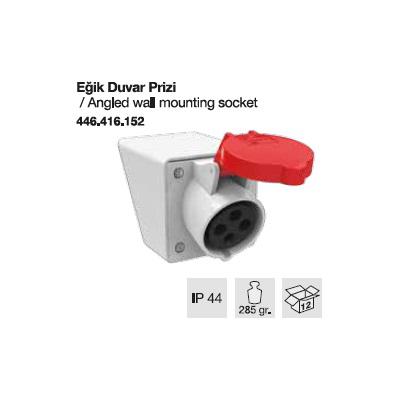 TRİFAZE CEE NORM DUVAR PRİZİ EĞİK KASALI-16A