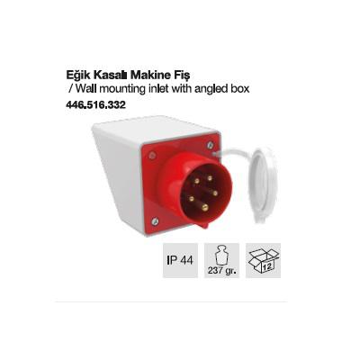 TRİFAZE CEE NORM MAKİNE FİŞİ EĞİK KASALI-16A