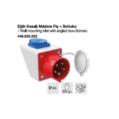 TRİFAZE CEE NORM MAKİNE FİŞİ EĞİK KASALI+MONOFAZE PRİZLİ-32A