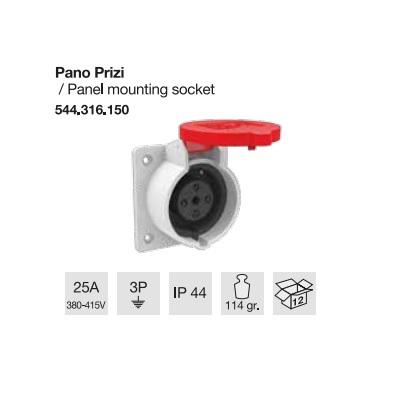 TRİFAZE KAUÇUK PANO PRİZİ 3x16A