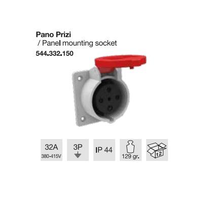 TRİFAZE KAUÇUK PANO PRİZİ 3x32A
