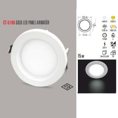 15W GOLD LED PANEL ARMATÜR