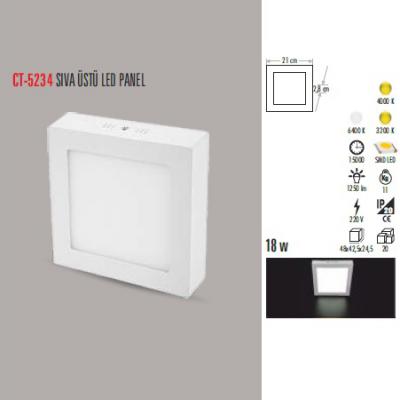 18W SIVA ÜSTÜ LED PANEL KARE