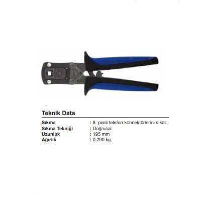 SFK-D8 8 PİMLİ KONNEKTÖR SIKMA PENSESİ