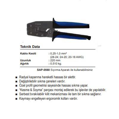 SFK-IZ0251 0,25-1,00 mm2 KONNEKTÖR SIKMA PENSESİ