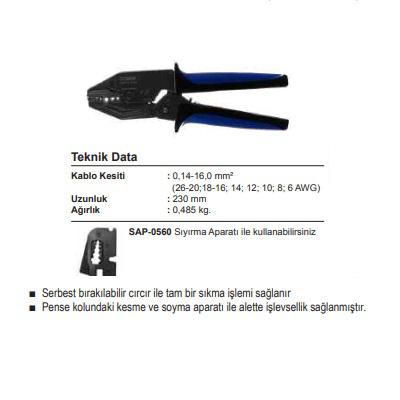 SFK-Y01416 0,14-16,00 mm2 YÜKSÜK SIKMA PENSESİ