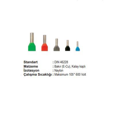 UY-23010 8mm 2x1,00 mm2 ÇİFT GİRİŞLİ YÜKSÜK