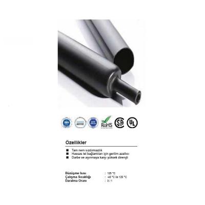 55/16 mm İÇİ YAPIŞKANLI MAKARON 3/1 - SİYAH