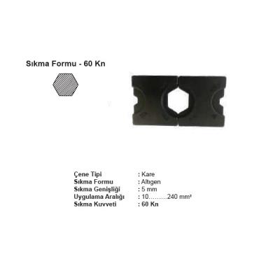 ŞAFAK KARE 60 kN ÇENE TAKIMI (STD TİP) 25-120mm2